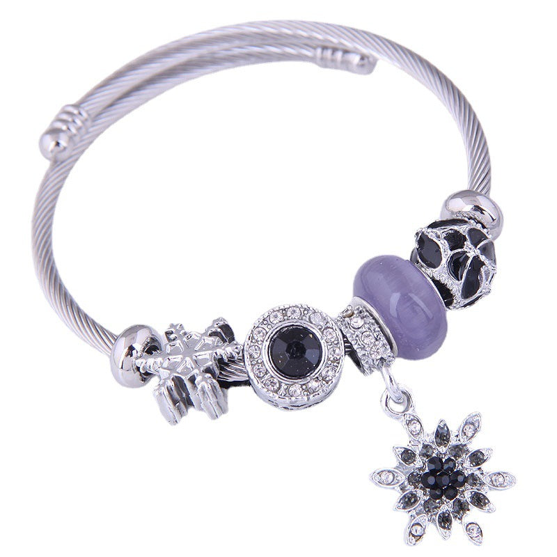 Wholesale Metal Snowflake Pendant Bracelet